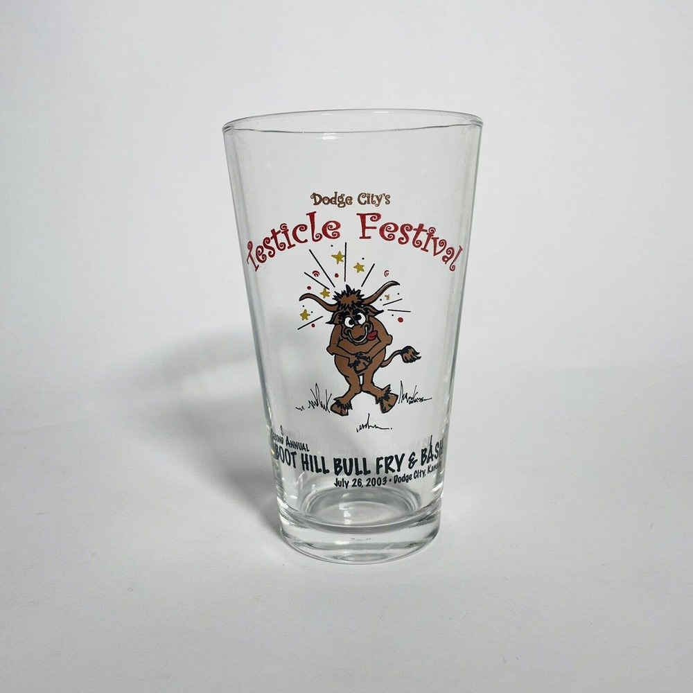 TESTICLE FESTIVAL Dodge City Kansas Highball Glass